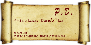 Prisztacs Donáta névjegykártya